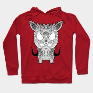 White and Black Cat Scratch Hoodie